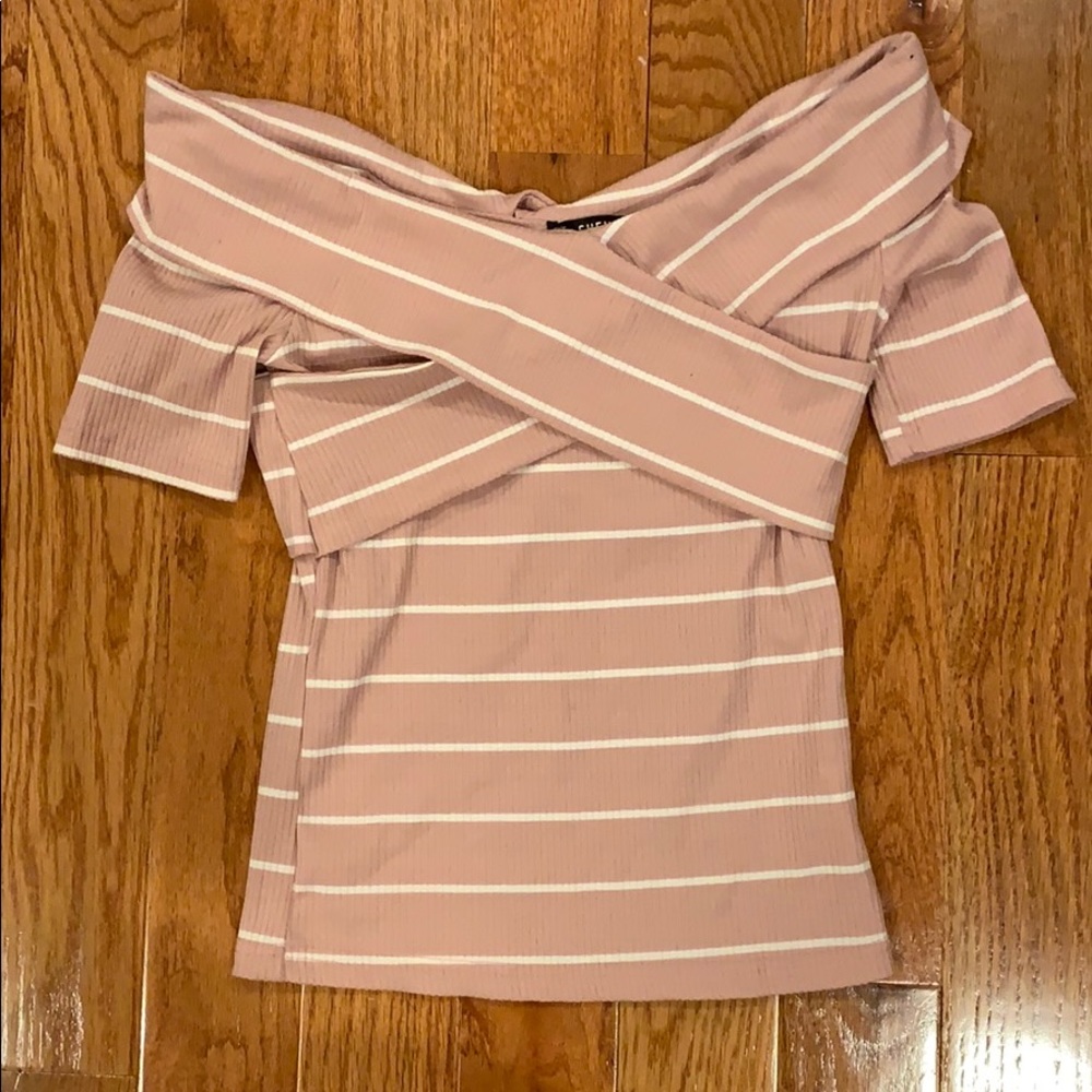 Off the Shoulder Criss Cross Top